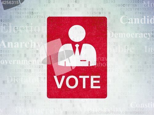 Image of Political concept: Ballot on Digital Data Paper background