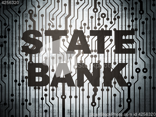 Image of Money concept: circuit board with State Bank