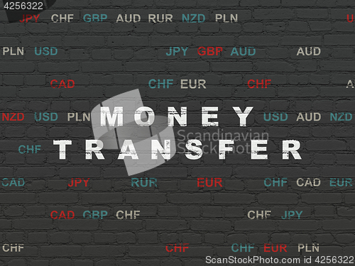 Image of Finance concept: Money Transfer on wall background
