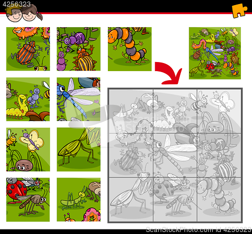 Image of jigsaw puzzles with insects