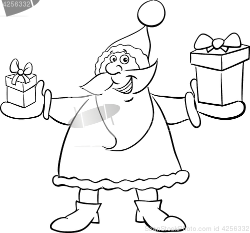 Image of santa and gifts coloring book