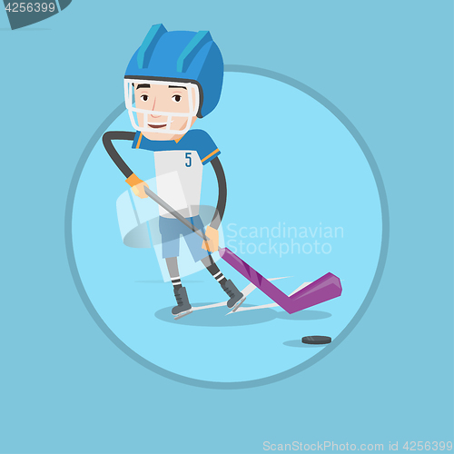 Image of Ice hockey player vector illustration.