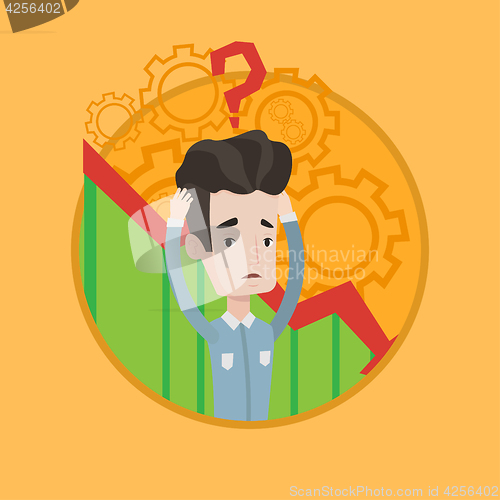 Image of Bankrupt clutching his head vector illustration.