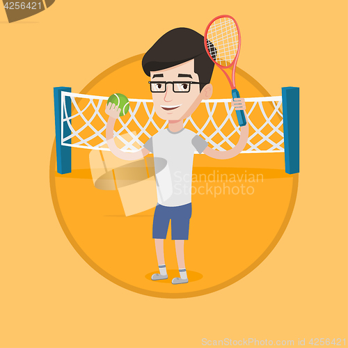 Image of Male tennis player vector illustration.