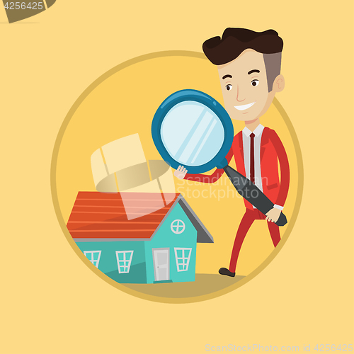 Image of Man looking for house vector illustration.