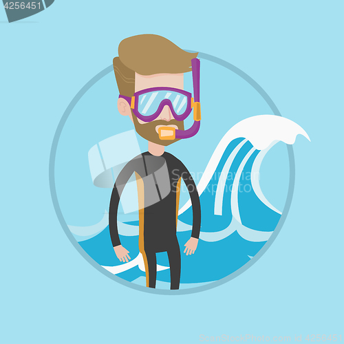 Image of Young scuba diver vector illustration.