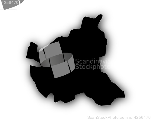 Image of Map of Hamburg with shadow