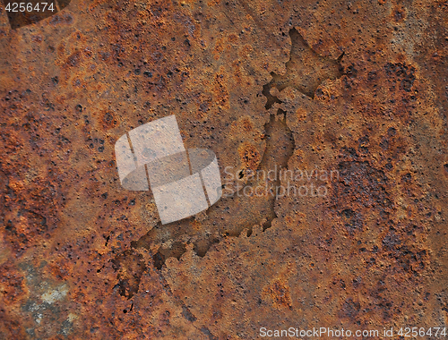 Image of Map of Japan on rusty metal