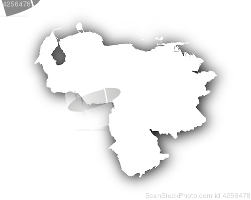 Image of Map of Venezuela with shadow