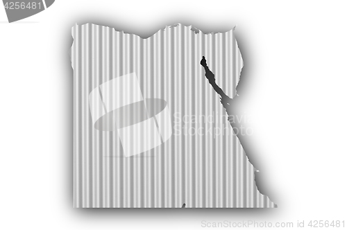 Image of Map of Egypt on corrugated iron