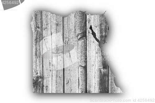 Image of Map of Egypt on weathered wood