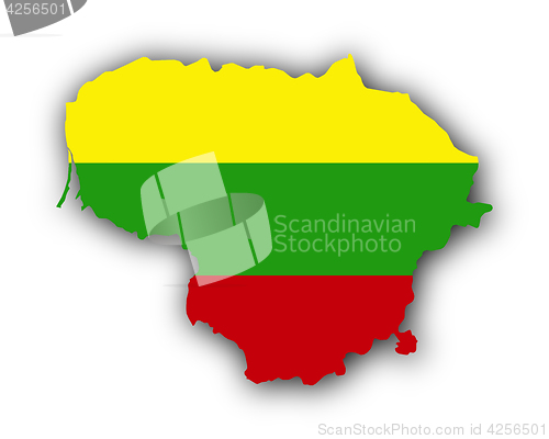 Image of Map and flag of Lithuania