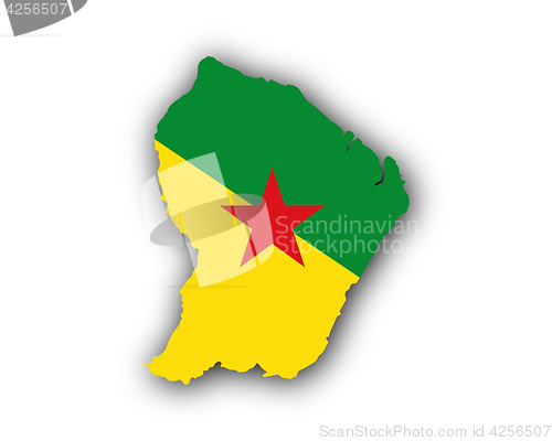Image of Map and flag of French Guiana 
