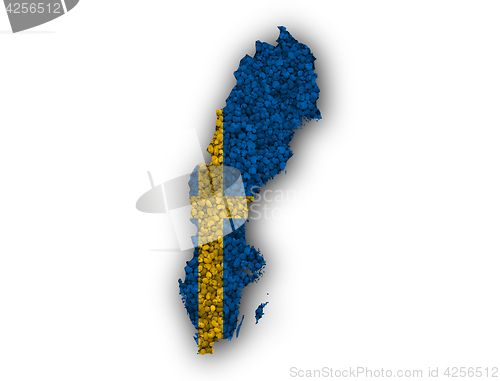 Image of Map and flag of Sweden