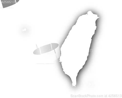 Image of Map of Taiwan with shadow