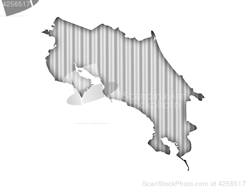 Image of Map of Costa Rica on corrugated iron