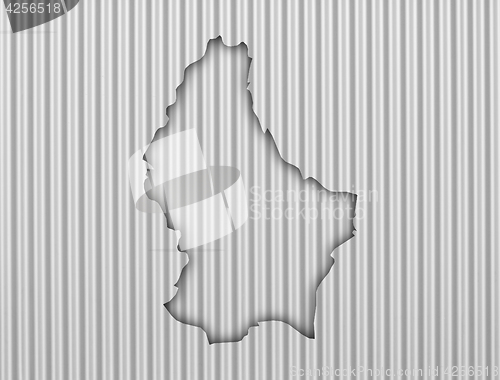 Image of Map of Luxembourg on corrugated iron