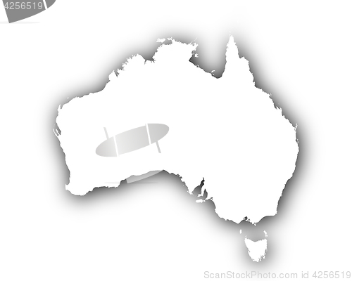 Image of Map of Australia with shadow