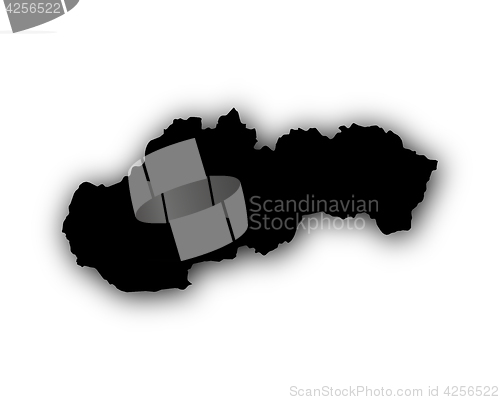 Image of Map of Slovakia with shadow