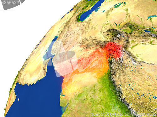 Image of Country of Pakistan satellite view