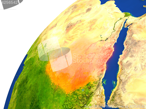 Image of Country of Sudan satellite view