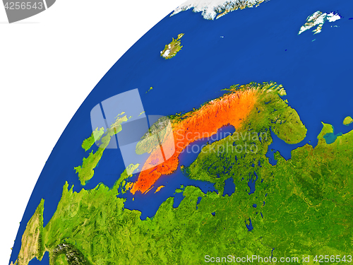 Image of Country of Sweden satellite view