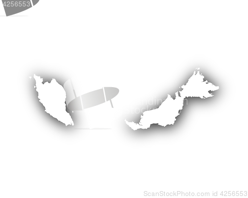 Image of Map of Malaysia with shadow