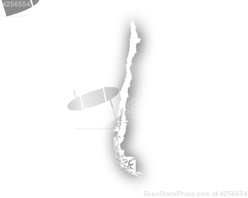 Image of Map of Chile with shadow