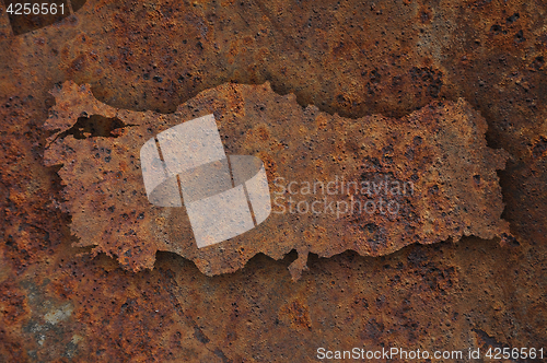 Image of Map of Turkey on rusty metal