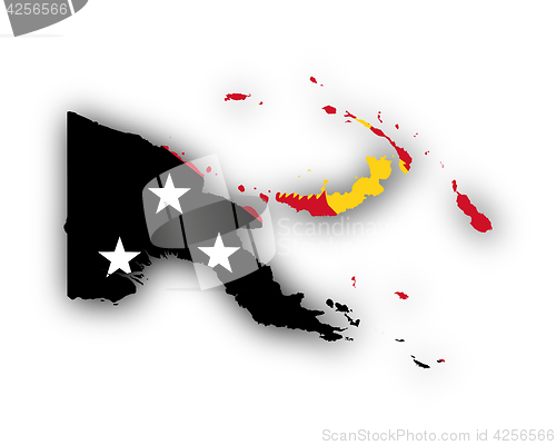 Image of Map and flag of Papua New Guinea