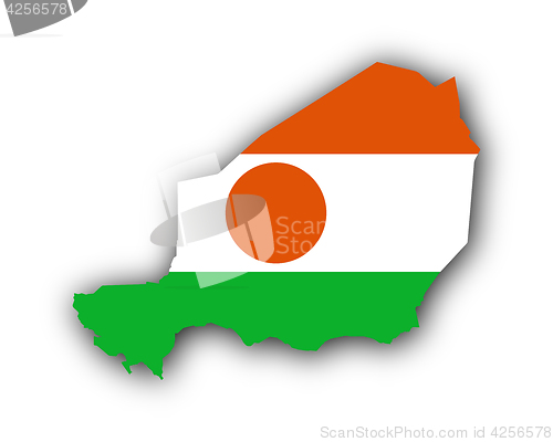 Image of Map and flag of Niger