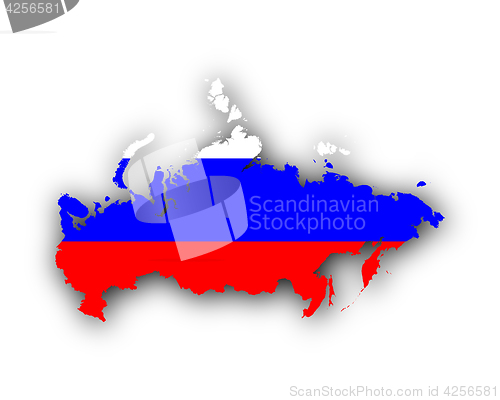 Image of Map and flag of Russia