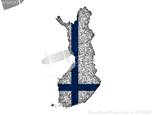 Image of Map and flag of Finland