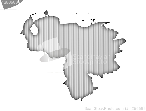 Image of Map of Venezuela on corrugated iron