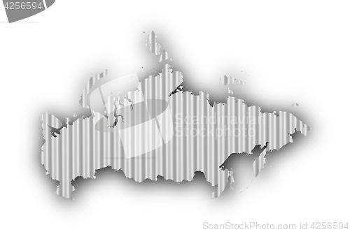 Image of Map of Russia on corrugated iron