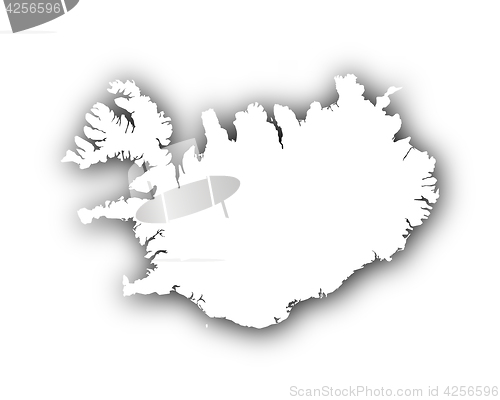 Image of Map of Iceland with shadow