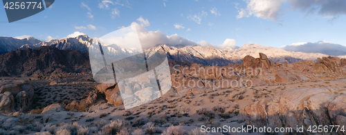 Image of California Alpine Panoramic Alabama Hills Sierra Nevada Range Ca