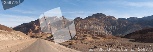 Image of Panoramic View Open Road Death Valley National Park Highway