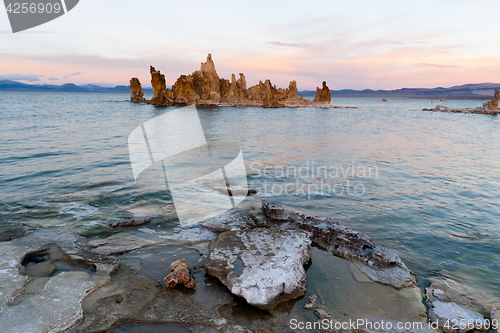 Image of Rock Salt Tufa Formations Sunset Mono Lake California Nature Out