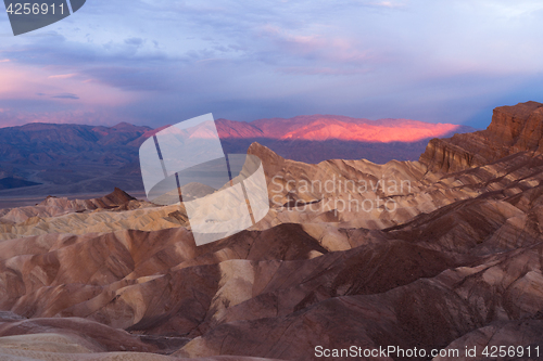 Image of Rugged Badlands Amargosa Mountain Range Death Valley Zabriske Po