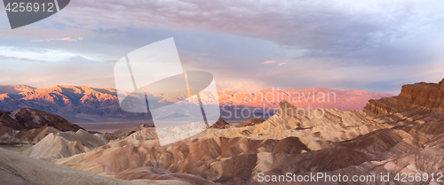 Image of Rugged Badlands Amargosa Mountain Range Death Valley Zabriske Po