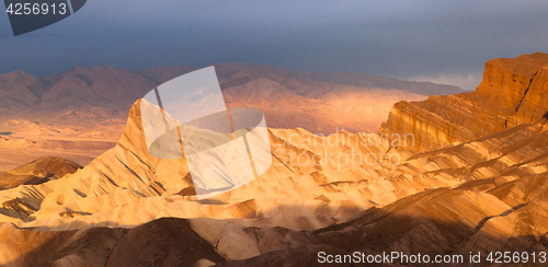 Image of Rugged Badlands Amargosa Mountain Range Death Valley Zabriske Po