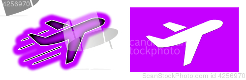 Image of Airplane isolated - Purple