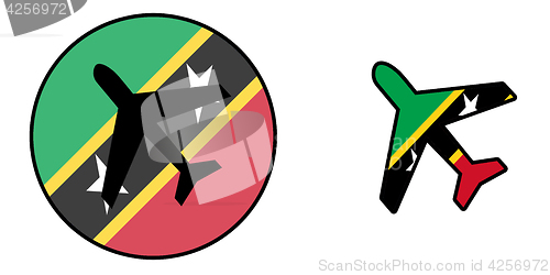 Image of Nation flag - Airplane isolated - Saint Kitts and Nevis