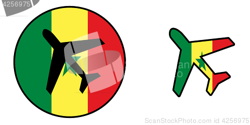 Image of Nation flag - Airplane isolated - Senegal