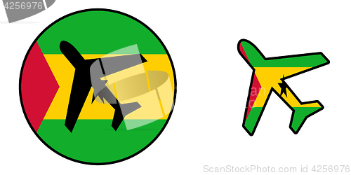 Image of Nation flag - Airplane isolated - Sao Tome and Principe