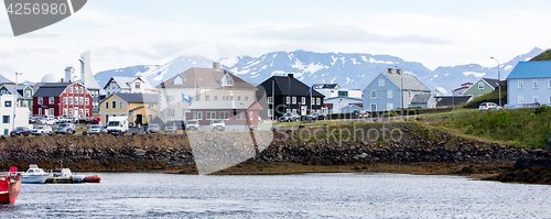 Image of Grundarfjordur city near Kirkjufell mountain, Iceland.