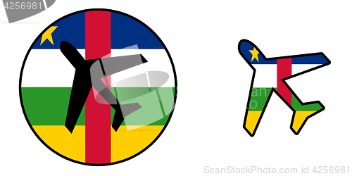 Image of Nation flag - Airplane isolated - Central African Republic