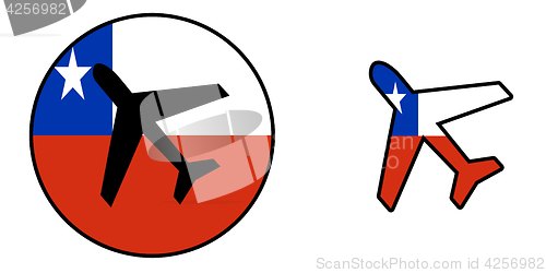 Image of Nation flag - Airplane isolated - Chile