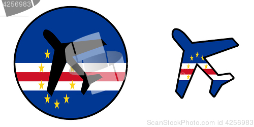 Image of Nation flag - Airplane isolated - Cape Verde